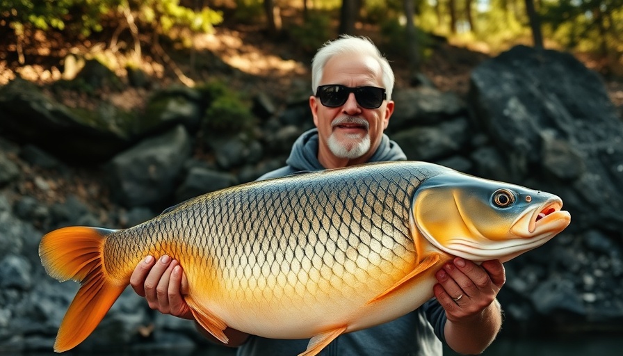 Record Carp Caught in Connecticut: Man holding massive carp.