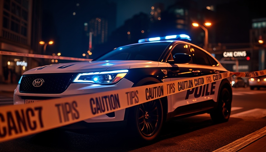 San Diego news updates: Police car at night with caution tape.