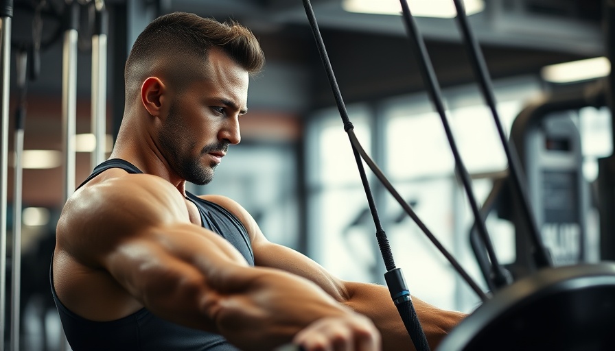 Athlete exercising in gym, emphasizing caloric intake for health goals.