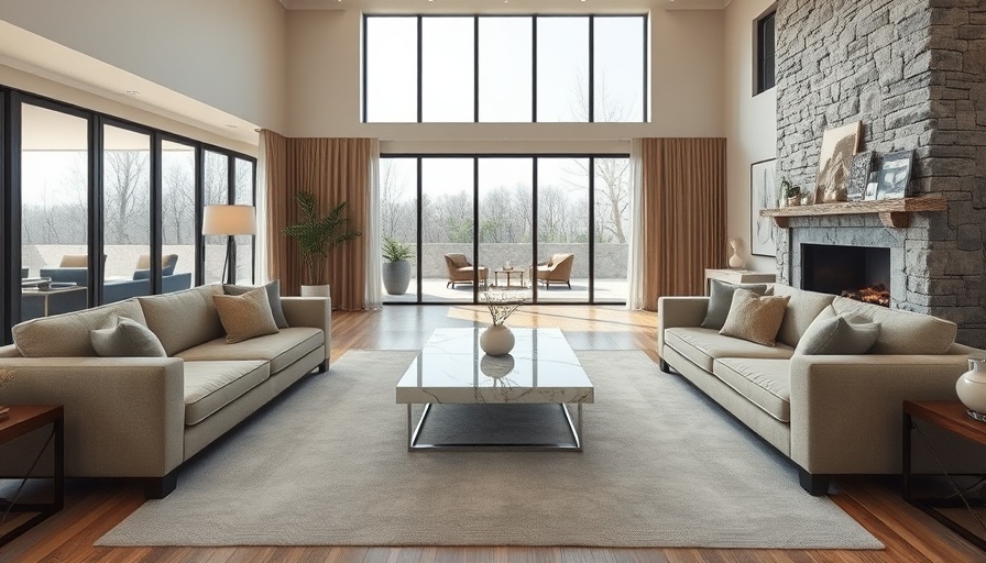 Elegant living room with custom furniture near Fresno.