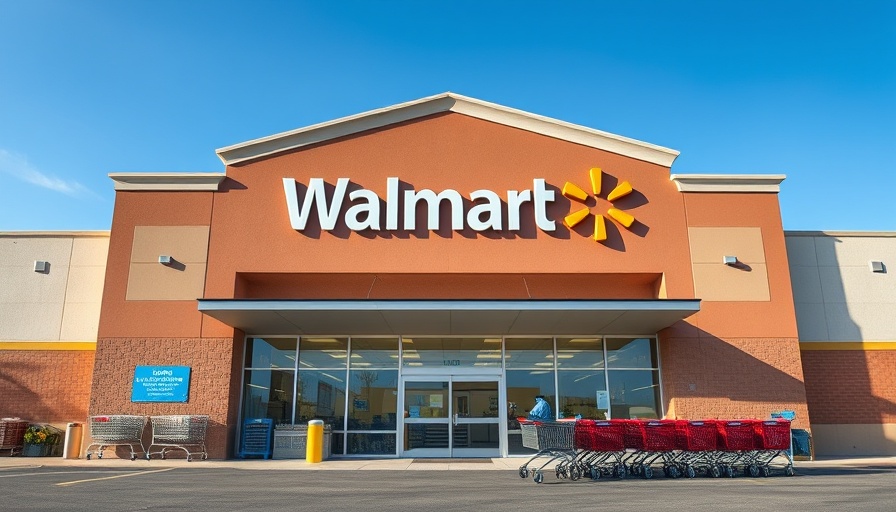 Walmart storefront entrance on a sunny day.