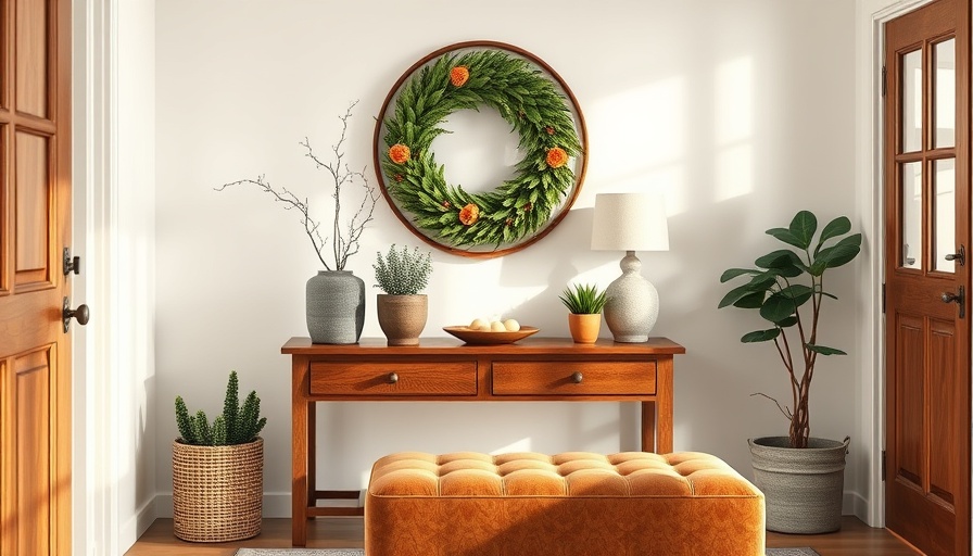 Home design ideas featuring cozy entryway decor with a mirror and plants.