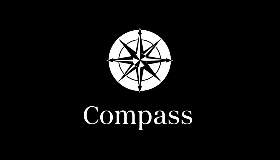 San Diego real estate market Compass logo, sleek design against black.