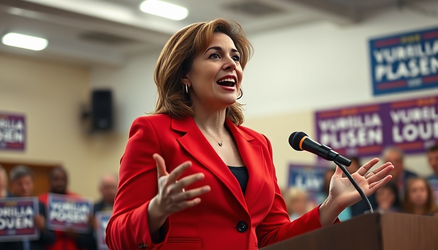 Energetic woman speaking at San Diego County campaign.