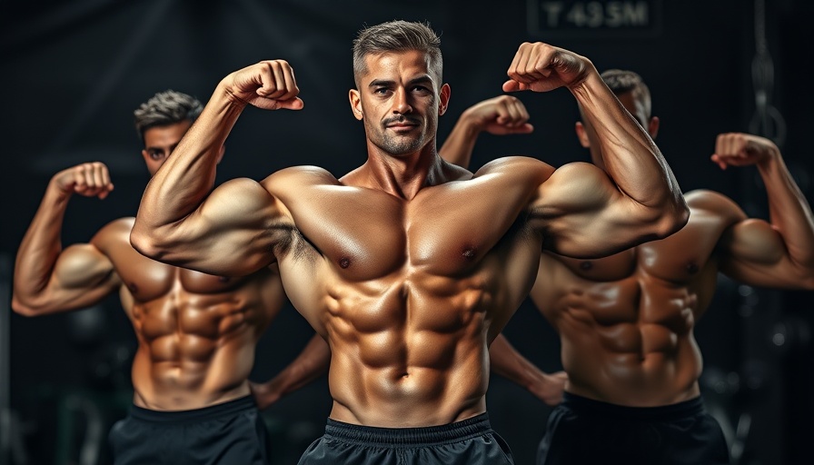 Muscular bodybuilders at 2025 Mr. Big Evolution Pro Bodybuilding Show, posing and flexing.