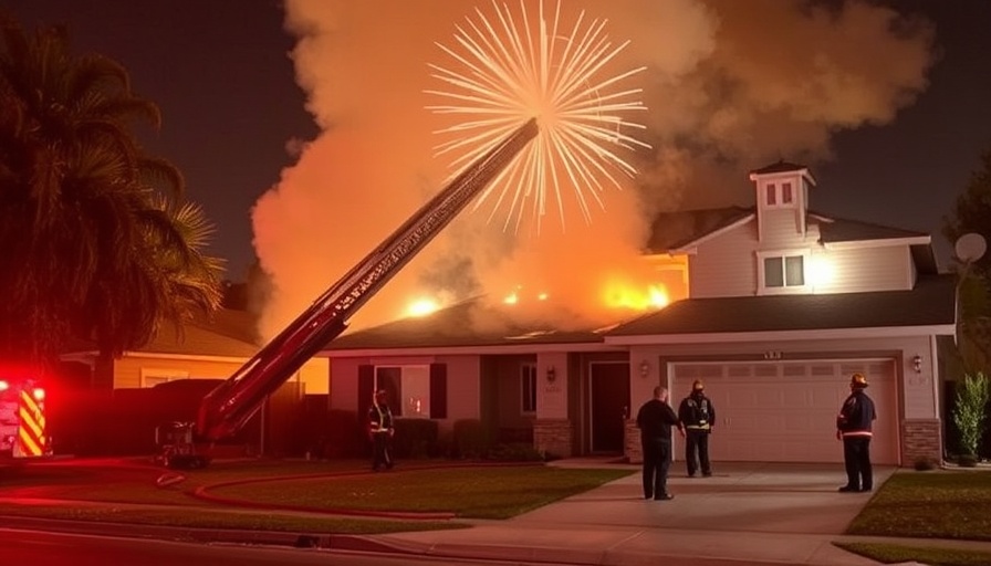 Crews battle four-home blaze with active fireworks in Pacoima