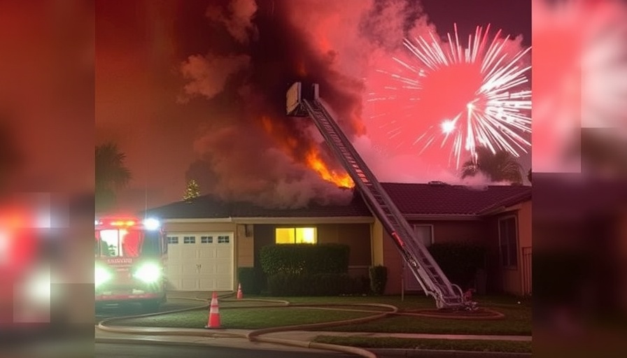 Crews battle four-home blaze with active fireworks in Pacoima