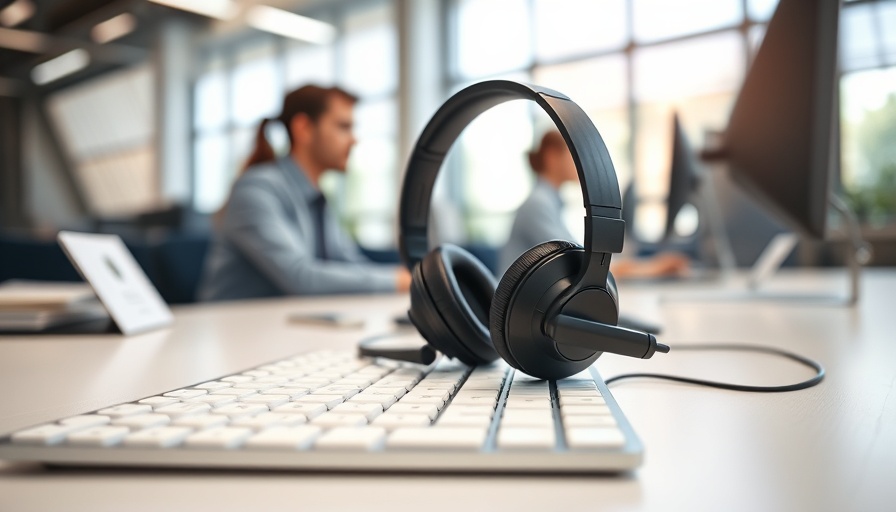 Headset on keyboard depicting California mental health phone lines layoffs.