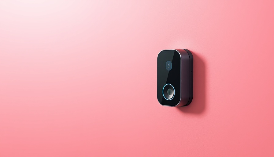 Modern camera doorbell on gradient, camera doorbell deals highlighted.