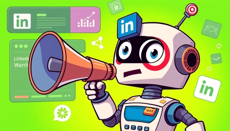 Illustration of AI tools for LinkedIn with robot and LinkedIn interface.