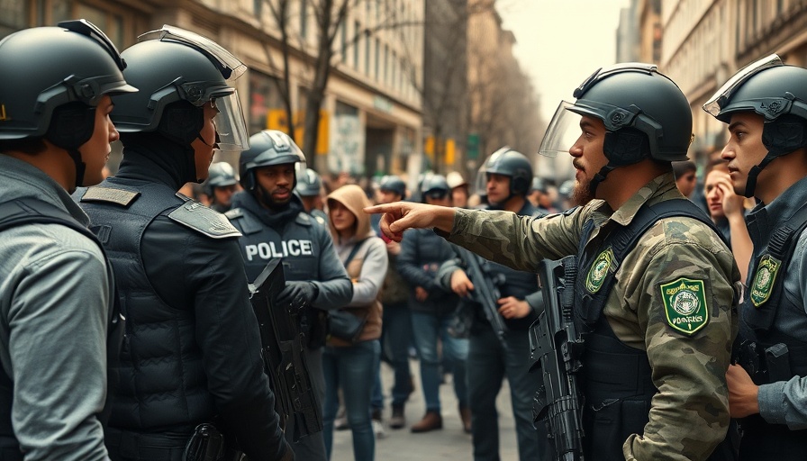 Protestors confront officers during July Fourth protests against ICE raids.