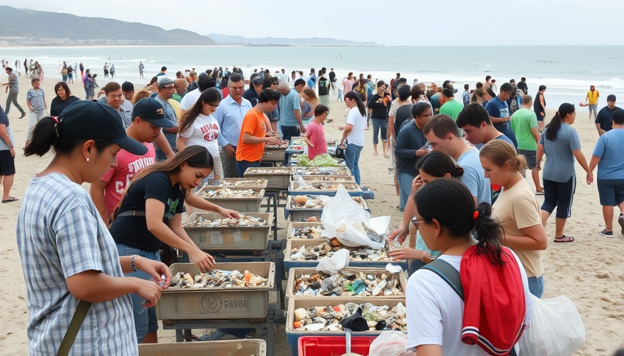 Volunteers engaged in San Diego beach cleanup after Independence Day.
