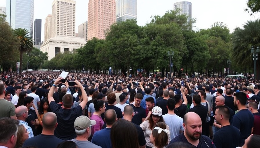 Crowd gathers at Los Angeles' MacArthur Park after sighting of federal agents