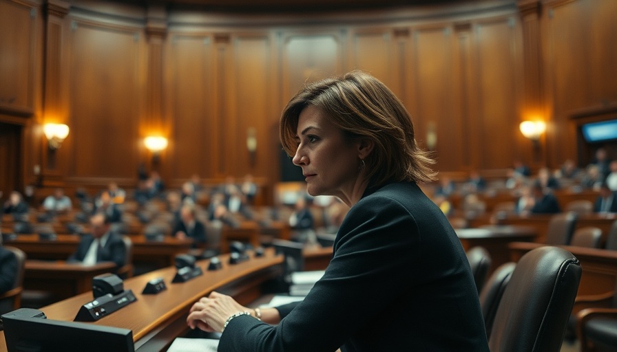 California lawmaker seated during legislative session, focused and thoughtful.