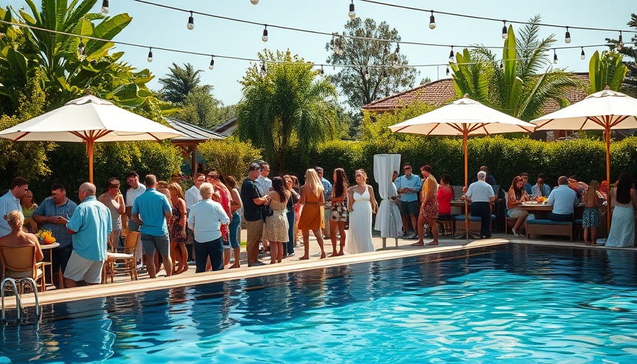 Outdoor social event by the pool in San Diego, fun things to do this week.