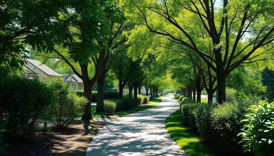 Neighborhood sidewalk with lush greenery in San Diego, representing neighborhood beautification.