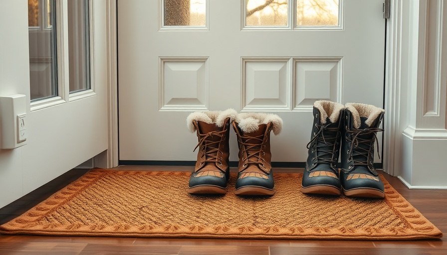 Benefits of entrance mats for a healthier home with snow-covered boots.