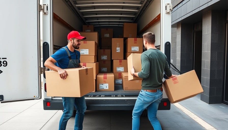 Professional movers loading boxes into a truck for moving house tips