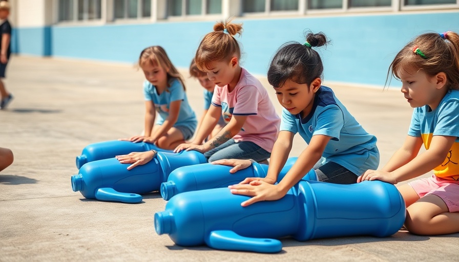 Children practicing CPR techniques on mannequins during training in San Diego.