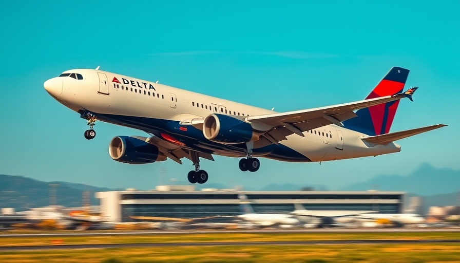 Delta 2025 profit outlook: Delta Air Lines plane taking off at El Prat.
