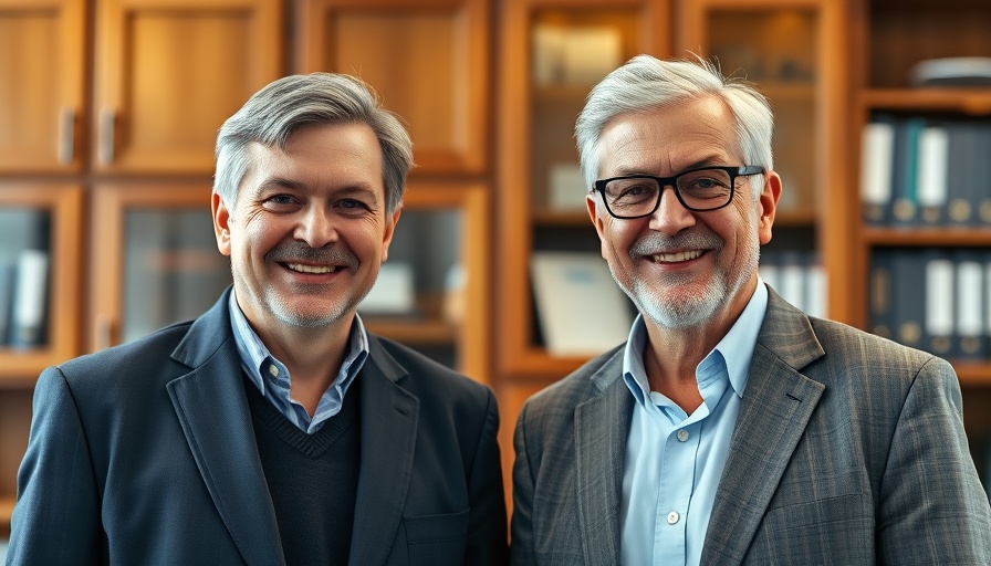 Two professionals smiling in an office for Green Finance Director appointment.