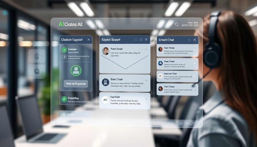 Modern AI customer support tool interface on screen.