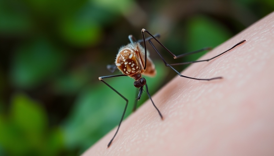 Macro shot of mosquito feeding, highlighting need for mosquito spraying in La Mesa.