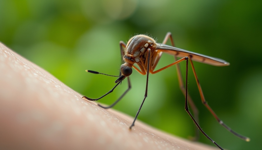 Close-up of mosquito on skin, mosquito spraying San Diego County context.