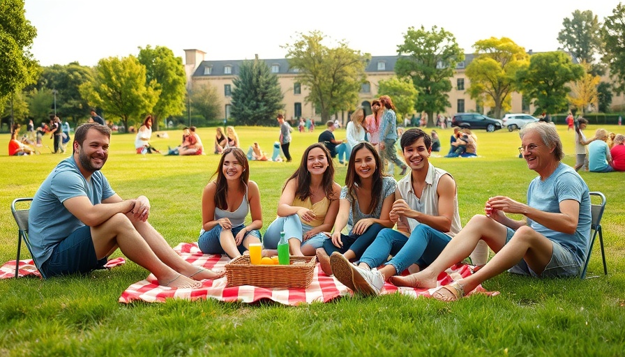 Friends enjoying a picnic at Summer Arts Fest San Diego.