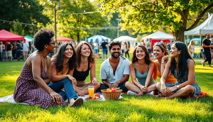 Gathering at Whitney Shay Summer Arts Fest Liberty Station with picnic.