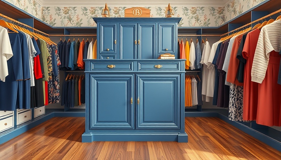 Walk-In Closet Island with clothes on display and elegant design.