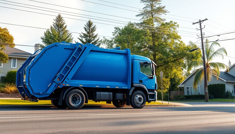 San Jose garbage truck at temporary trash drop-off site.