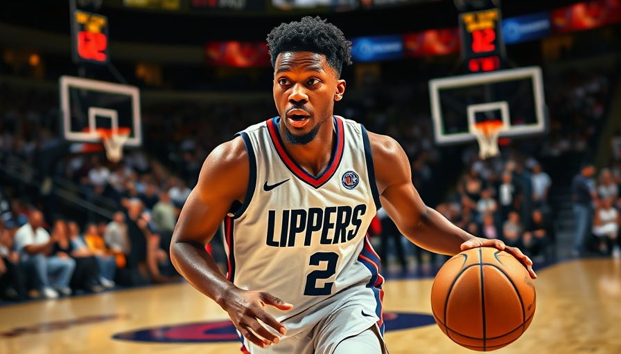 Clippers top Lakers in Summer League, player dribbling with focus