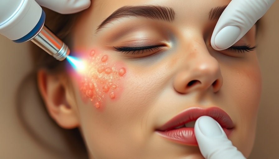 Woman receiving Skin Laundry skincare treatment with laser.
