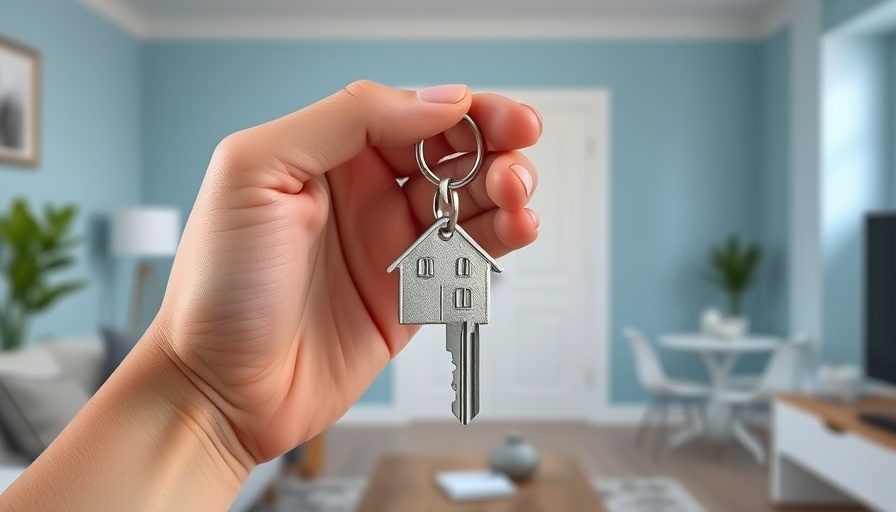 Sell Your Property Fast - hand holding house key in modern room.