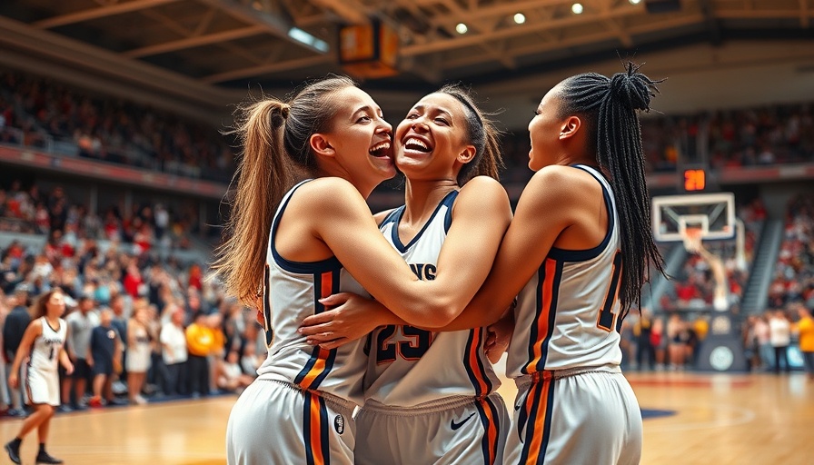 Sparks players celebrate consecutive wins on the court.