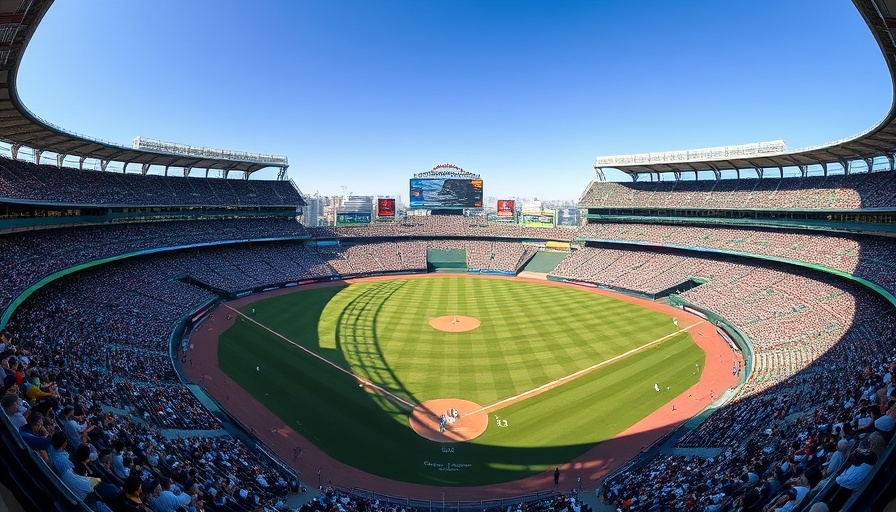 Panoramic view of All-Star Game swing-off at packed baseball stadium.