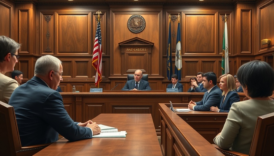Florida State student trial courtroom scene with judge and lawyers.