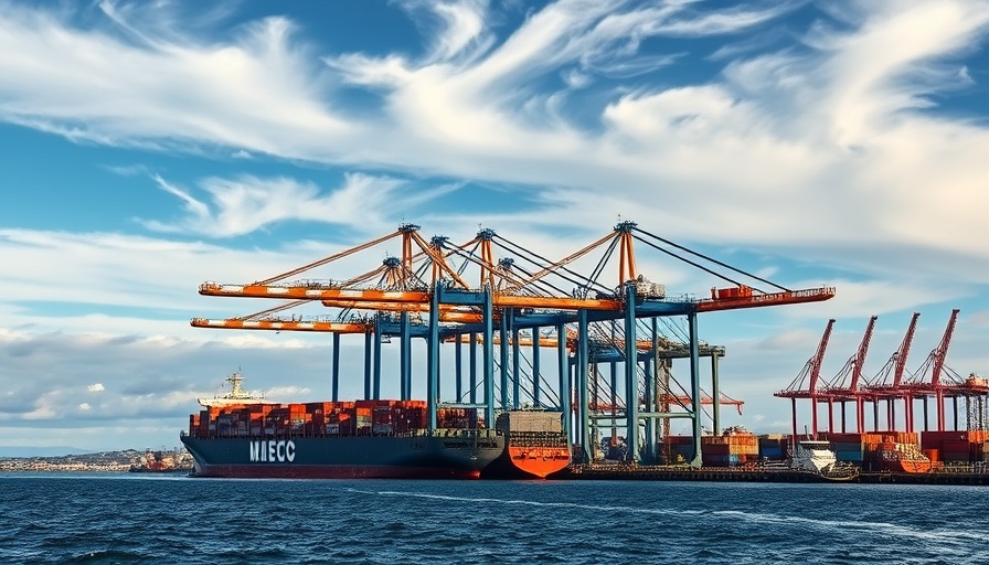 Long Beach Port cargo drop with large cranes and shipping containers.