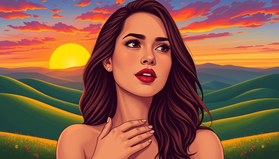 Colorful illustration of a woman reflecting under the sun, health and wellness theme