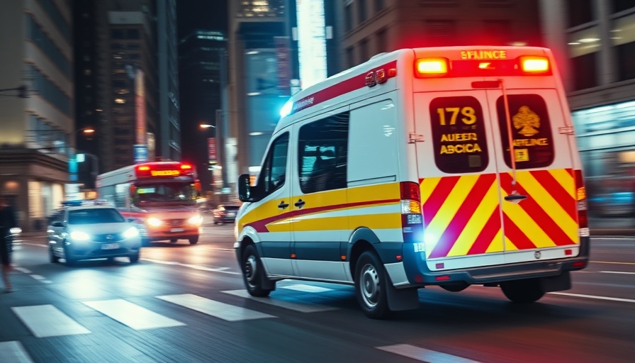 Emergency ambulance rushing at night related to crowd safety incidents.