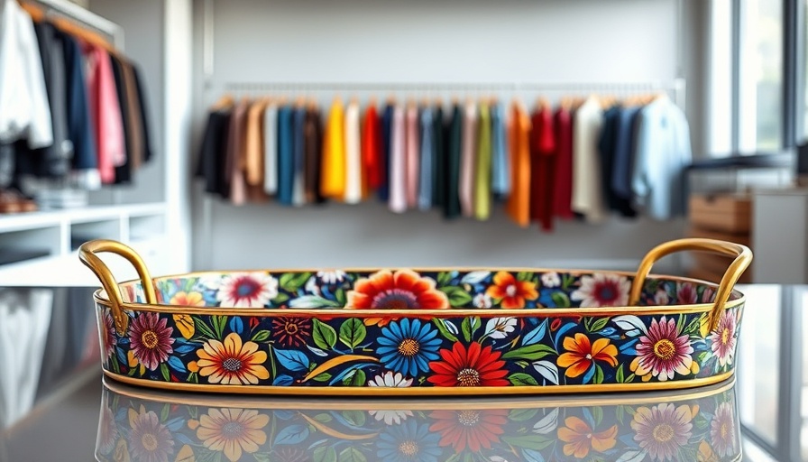 Vibrant floral DIY decorative tray with golden handles