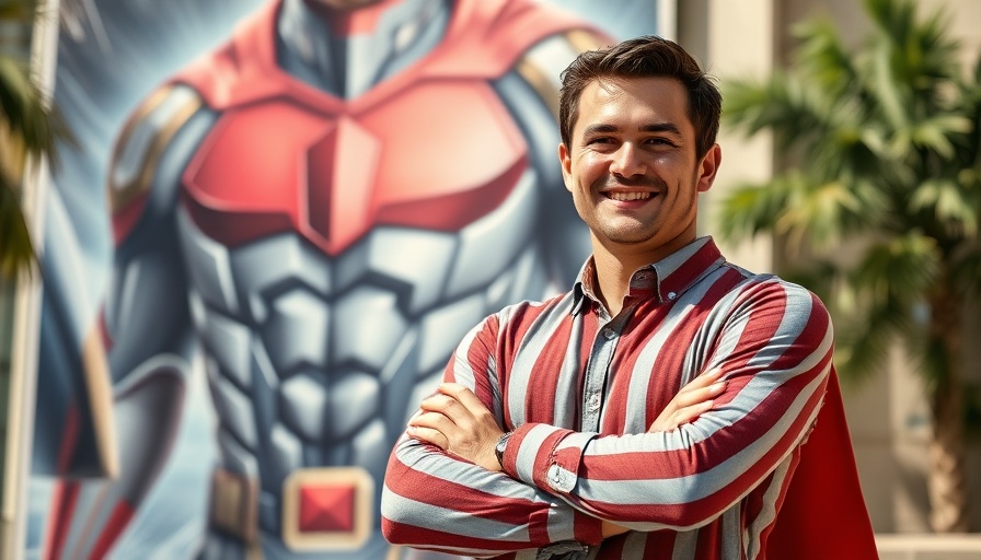 Smiling young man at event, vibrant background, CrossFit Cindy Workout Record.