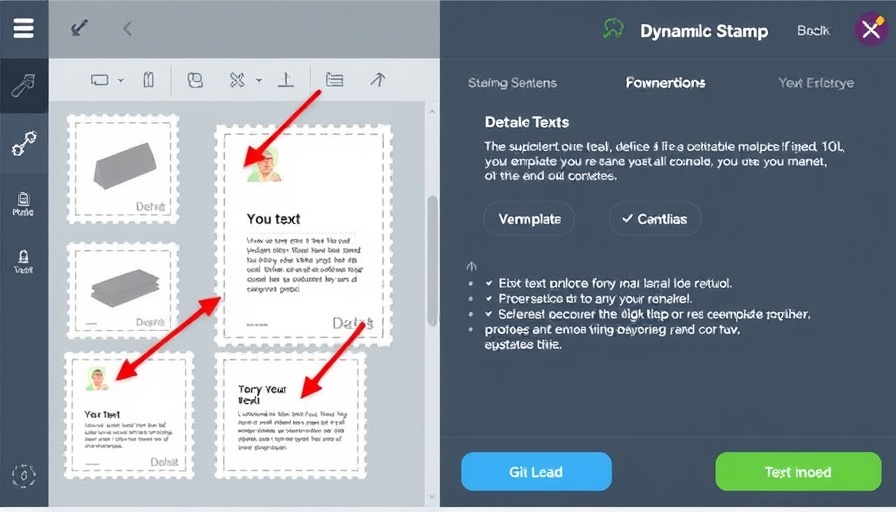 Dynamic digital stamp interface with editable features, Stamp Library Flpstampive.