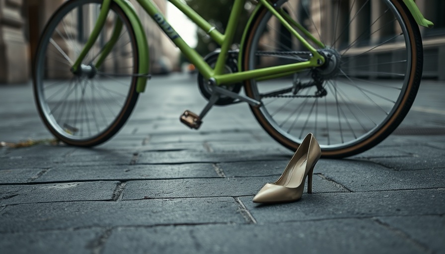Scene of East Hollywood nightclub crash with lime bike and shoe on pavement.