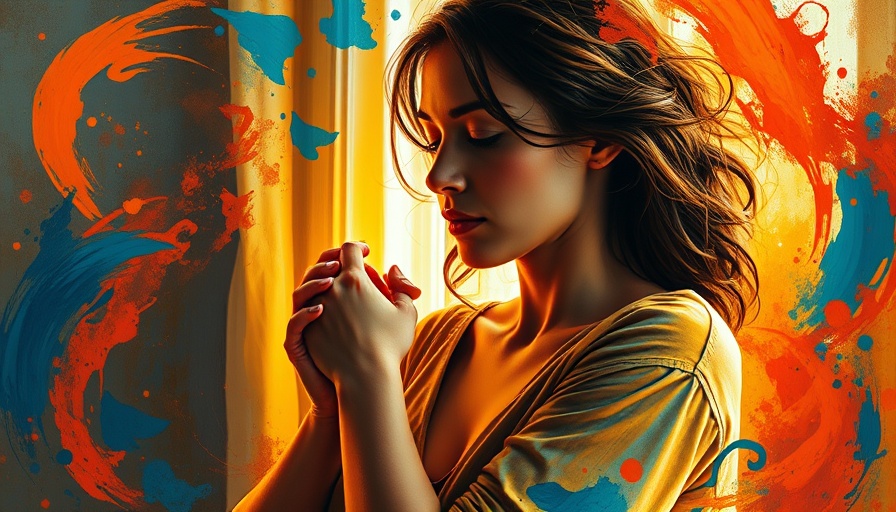 Vibrant emotional painting of woman healing after divorce.