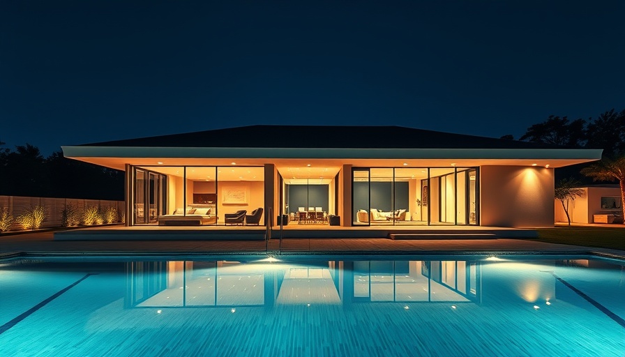 Modern one-story home with a pool, ideal for retiring on $1500/mo.