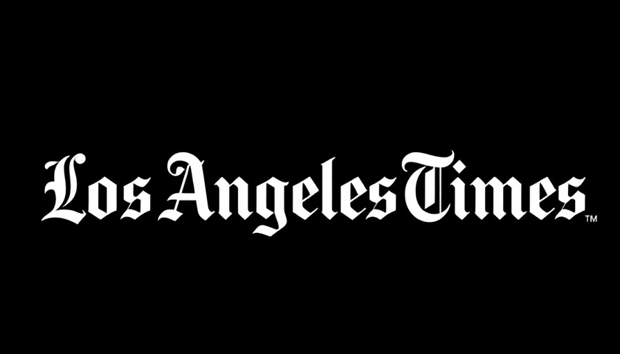 Los Angeles Times logo in Gothic font style on black background