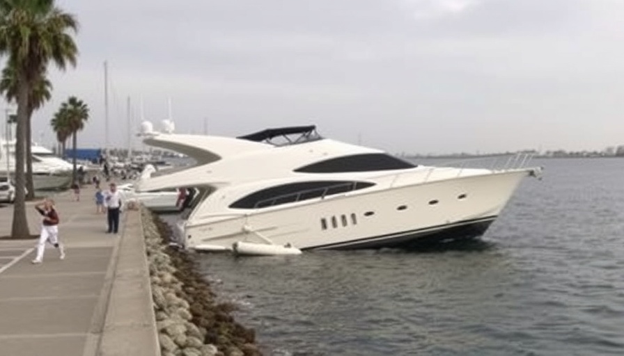 Yacht crashes into seawall in Marina del Rey