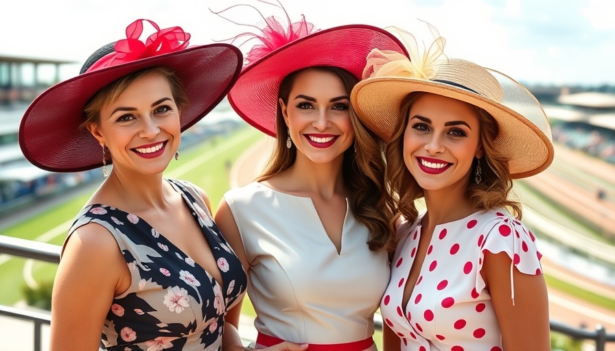 Women in elegant hats at Del Mar Racetrack Opening Day.